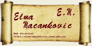 Elma Macanković vizit kartica